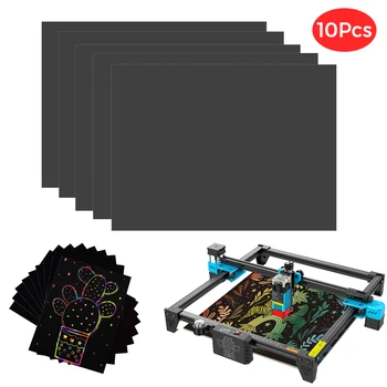 10PCS 25x18cm DIY קשת צבע שריטה אמנות נייר כרטיס להגדיר קסם הציור נייר עבור חרט לייזר TTS-55 ציור צבע אקראי