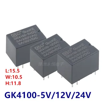 10Pcs מקורי חדש GK4100-5VDC 12VDC 24VDC 6PIN 3א תואם HRS1H HK4100F-DC12V-SHG HK4100F-DC24V-SHG 5V 12V 24V הממסר