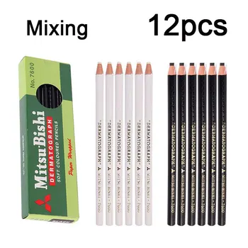 12Pcs/תיבת גבה קעקוע עיפרון היופי ציוד Microblading קבוע למחצה, עיפרון איפור קוסמטי קעקוע אספקת אביזרים