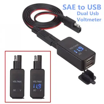 12V-24V 2.1 סה Dual USB כבל מתאם כבל עמיד למים שקע חשמל טלפון חכם, מחשב לוח GPS מטען מד המתח על אופנוע רכב הסירה