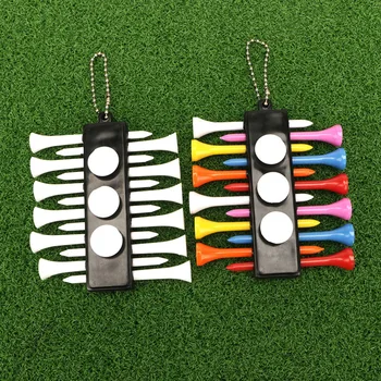 1Set נייד פלסטיק גולף בעל המוביל עם 12 גולף Tees ו-3 כדור פלסטיק סמנים עם מחזיק מפתחות גולף Accessorie