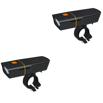 2 סטים של פנס נטענת USB אורות אופניים אחורי פנס פנס אחורי הגדר (2400mAh פנס ו-USB אחורי)