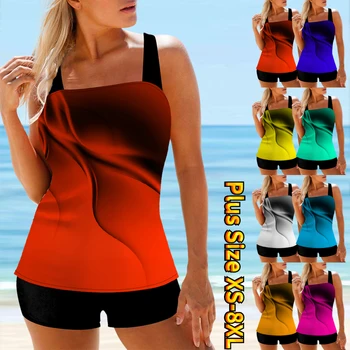 2023 קיץ רגיל Tankini עיצוב חדש מודפס של נשים בגדי ים שני חלקים בגדי ים ביקיני סט חוף ללבוש בגדי ים בגדי ים סט