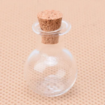 2pcs זכוכית ברור בקבוק חרוז מכולות עם Tampions עבור תכשיטים אריזה אחסון מכולות