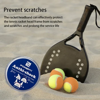 3 חתיכות תיבת חוף טניס הראש הקלטת TPU דביק המחבט מדבקה ספורט לתנוחות ההנעה מסגרת מגן