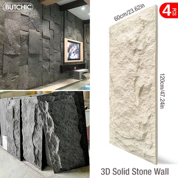 4 יח ' 120x60cm גבוהה הדמיה אבן 3D מדבקות קיר טפט דפוס אבן חיפוי קיר בסלון 3D קיר לוח עובש אריח