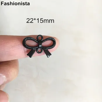 50 יח '- שחור סגסוגת מתכת פרפר קסמי מחבר צמידים DIY התכשיטים 15*22 מ 