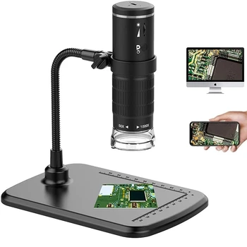 50X-1000X אלחוטית מיקרוסקופ דיגיטלי כף יד USB HD ביקורת מצלמה עם גמישות לעמוד על הטלפון למחשב - 3 ב-1 מיקרוסקופ