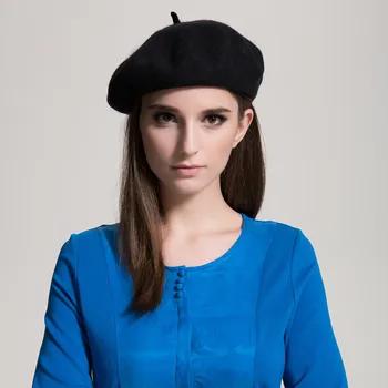 90% צמר סתיו חורף כומתה הנסיכה כובע נשים בציר בנות אמן חורף חם רגיל כומתה ביני כובע כובע הראש ללבוש.