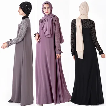 9216 חוצה גבולות של נשים שמלת המוסלמים שמלה ארוכה שמלת תחרה גזה חצאית החלוק