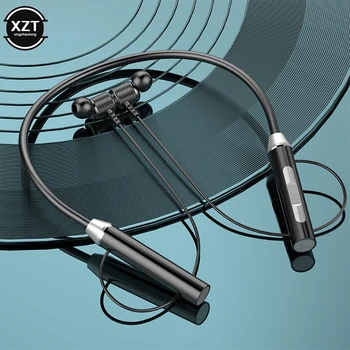 Bluetooth אלחוטית תואמת Neckband אוזניות מגנטי בס אוזניות ספורט, זמן המתנה עם מיקרופון אוזניות מוסיקה