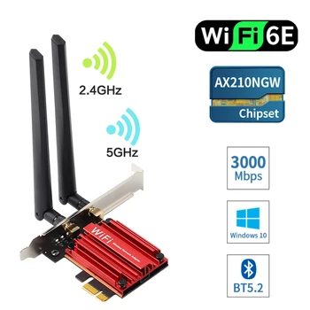 DREAPID מידע AXE3000 WiFi6E כרטיס Tri Band Bluetooth 5.2 Wireless PCI-E מתאם 2.4 G/5G/6Ghz Wi-Fi על Win10-64bit עבור שולחן העבודה