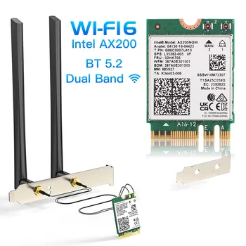 Dual Band Wifi 6 מידע AX200 מ. 2 כרטיס רשת AX200NGW שולחן העבודה ערכת Bluetooth 5.2 Wifi6 אלחוטי מתאם האנטנה 802.11 ax