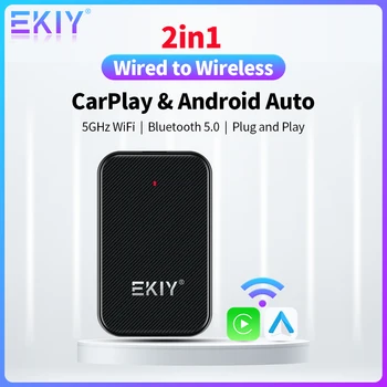 EKIY 2 in1 אפל המכונית לשחק מתאם אלחוטי CarPlay מיני Box Android Auto Dongle על בנץ, אאודי קיה מאזדה טויוטה פולקסווגן OEM רדיו במכונית