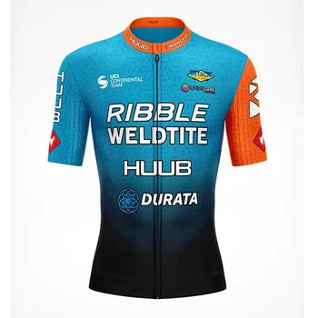 Huub Ribble Weldtite הקיץ רכיבה על אופניים גברים קלאסי כחול שרוול קצר ג ' רזי Pro צוות יבש מהירה לנשימה אופניים חולצות Ciclismo