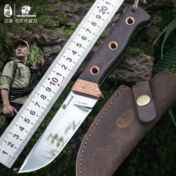 Hx בחוץ מראה קמפינג סכיני ציד טקטי סכין הישרדות 7Cr17Mov להב ידית עץ EDC כלי Dropshipping