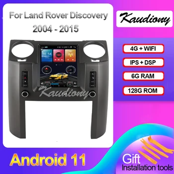 Kaudiony טסלה סגנון אנדרואיד 11 עבור לנד רובר דיסקברי 3 אוטומטי רדיו ניווט GPS לרכב DVD נגן מולטימדיה 4G DSP 2004-2009