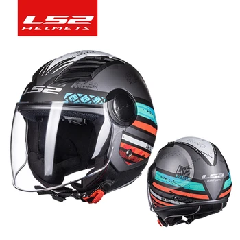 LS2 זרימת האוויר אופנוע קסדה ls2 of562 לפתוח הפנים קטנוע חצי פנים קסדות אופנוע casco מוטו capacete