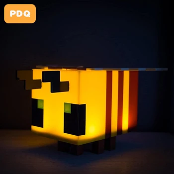 MC המשחק LED צעצוע יצירתי דבורה דגם מנורת לילה בחדר בבית אווירה זוהרת מנורת שולחן לילדים היקפי מתנות עיצוב חדר