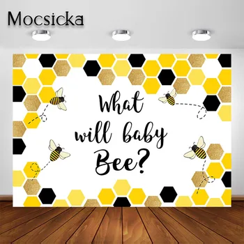 Mocsicka חלת דבש דבורים מין לחשוף רקע מה יהיה התינוק דבורה המפלגה מקלחת תינוק קישוטים צילום רקע באנר