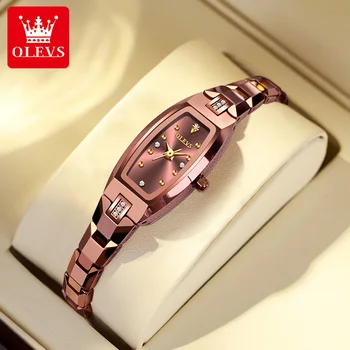 OLEVS אופנה יוקרה קוורץ נשים שעונים טונגסטן פלדה עיצוב אלגנטי עם יהלומים Relogio Feminino מתנה נשית שעונים