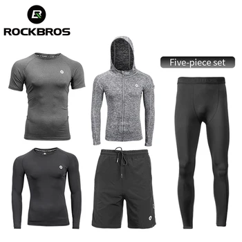 ROCKBROS הפעלת סטים של הגברים ספורט חליפות יבש מהירה זיעה סופג ספורט רצים אימוניות דחיסה ספורט חליפות ספורט ללבוש.