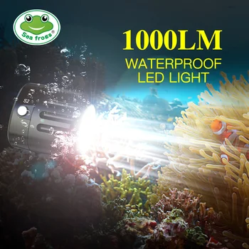 Seafrogs 7500K מיני צילום מלא אור 1000LM סופר מבריק עמיד למים LED אור מתחת למים 40m צלילה צילום תאורה