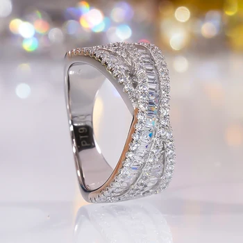 T בכיכר הצלב מלא, טבעת יהלום פחמן גבוהה יהלום שורה טבעת יהלום נקבה בכיר הטבעת עבור גברים, נשים, תכשיטים יפים אבן זירקון