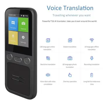 T16 אי קולי בזמן אמת מתרגם 2.4 אינץ שני באינטרנט 138 שפות בזמן אמת חכם המתרגם המכשיר