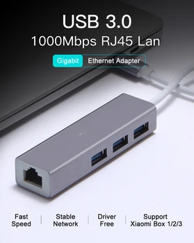 USB 3.0 2.0 RJ45 מהרכזת 10/100/1000Mbps Ethernet Adapter כרטיס רשת USB, Lan USB C Ethernet עבור Macbook Windows