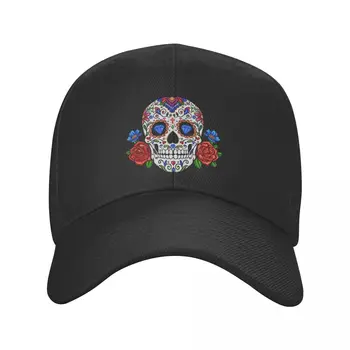 אופנה חדשה מקסיקני פרח רוז גולגולת כובע בייסבול נשים גברים לנשימה אבא כובע ספורט כובעים