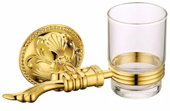 אחת טמבלר מחזיק מברשת מחזיק כוסות,גימור זהב glasss גביע,אביזרי אמבטיה LG013