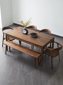 בצפון אמריקה אגוז שחור שולחן מלבני משק הבית הנורדי, שולחן תה שולחן שולחן כיסא משולב