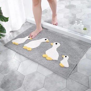 הברווזון אקארד שטיחון לאמבטיה הביתה קישוט דלת מחצלת מונעת החלקה סופג אמבטיה שירותים מטבח שטיחון רך שטיח הרצפה שטיח