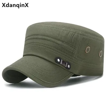 הקיץ של גברים שטוח כובע כותנה רחיץ צבאי כובעים לנשימה רשת חיל הים כובע גולף קאפ מחנאות, דיג כובעים לגברים Snapback כובע