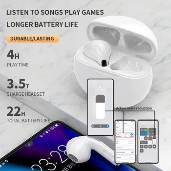 חדש PRO6 אלחוטית Bluetooth אוזניות סטריאו Binaural TWS in-Ear Macaron J6 6 Th דור ה-Bluetooth