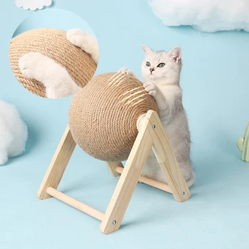 חתול מגרד צעצוע חיית המחמד מגרדת הכדור חתלתול סיסל חבל חתול מגרד ללבוש עמיד הצבת מחדד רהיטים חתול ספה מגן
