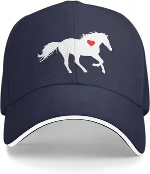 יוניסקס סוס פועל עם הלב בייסבול כובע מצחייה מתכווננת ציד קאפ עבור גברים, נשים, Mens כובע Kpop