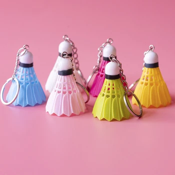 יצירתי מיני בדמינטון מחזיק מפתחות חמוד הנוצה מחזיקי מפתחות מחזיק מפתחות מפתח הרכב בעל תיק תליון תכשיטים מועדון מתנות