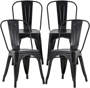 כסאות אוכל סט של 4 כיסאות מתכת כסא 18 ס 