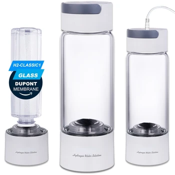 מימן מים עשירים גנרטור בקבוק זכוכית גביע הגוף דופונט SPE/PEM כפול קאמרית היוצר lonizer - H2 מכשיר אינהלציה 380ML