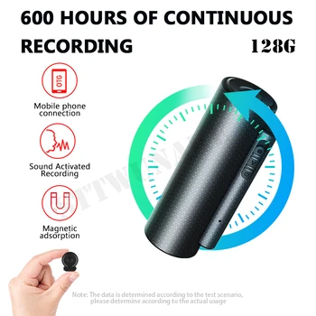 מיני רשמקול 600 שעות הקלטה דיגיטלית מכשיר סאונד מקצועי טייפ אודיו מקשיב מיקרו שיא נייד קטן
