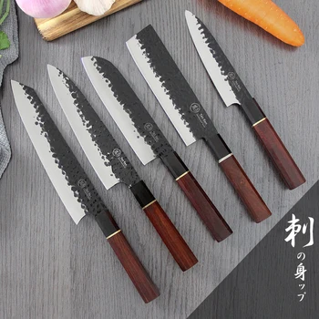 מלא שיזוף מזויף יפני סכין 7/8/9ס מ סכין שף Santoku סושי סלמון סכין קשיות גבוהה דג מפלטת חיתוך סכין.
