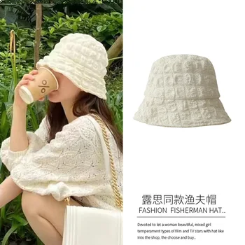 מקטע דק קפלים דייג כובע נשים קיץ ההגירה קרם הגנה יפנית לנשים דלי כובע פנאי כובע פנמה Gorros