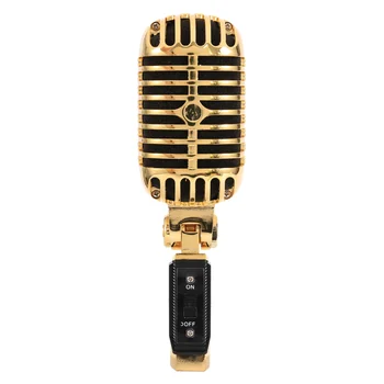 מקצועי קווי בציר קלאסי מיקרופון דינמי ווקאלית מיקרופון מיקרופון עבור הופעה חיה קריוקי(זהב)