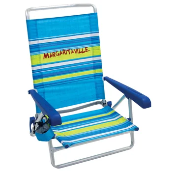 מרגריטוויל 5 מיקום אלומיניום החוף כיסא כחול - פס קיפול הכיסא הכיסא חיצוני