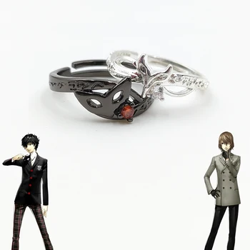 משחק אישיות טבעת 5 יוניסקס GoroAkechi עורב ' וקר רן Amamiya Cosplay מתכווננת פתיחה זוג טבעות תכשיטים ואביזרים מתנות