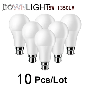 נורת LED מנורות A60 E27 B22 AC220V-240V 15W כוח 10PCS 2022 Focos בהירות גבוהה מתאים שירותים, מטבח