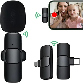 נייד Lavalier מיקרופון אלחוטי נייד אודיו הקלטת וידאו Mini דש מיקרופון טלפון עבור iPhone אנדרואיד שידור המשחקים