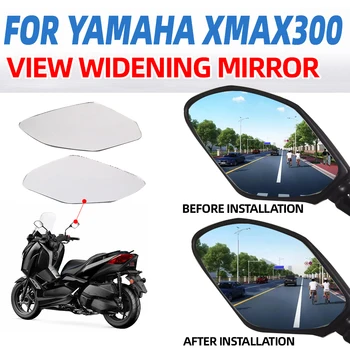 עבור ימאהה XMAX X-MAX 300 XMAX300 אופנוע אביזרים קמורה מראה להגדיל להציג חזון העדשה האחורית מראות צד מראה